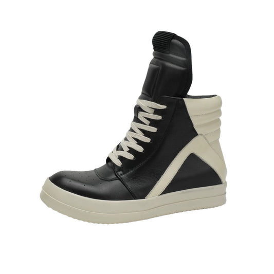 Triangular high-top shoes made of genuine leather